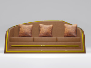 gold leather sofa 3D Model