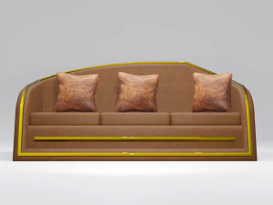 altın deri kanepe 3D Model