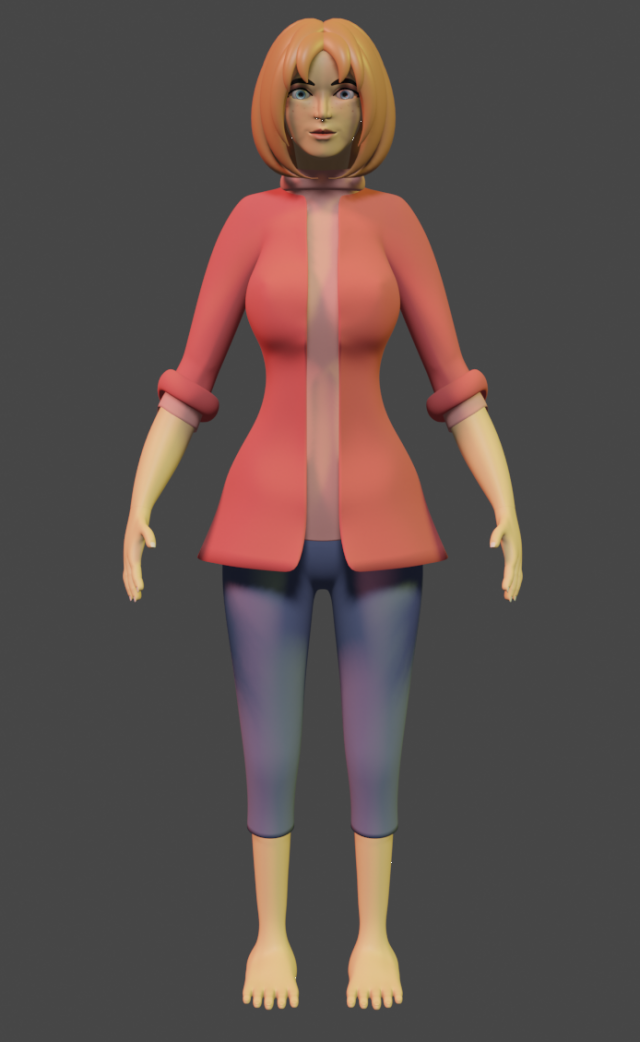 girl adult 3D Model .c4d .max .obj .3ds .fbx .stl .blend 