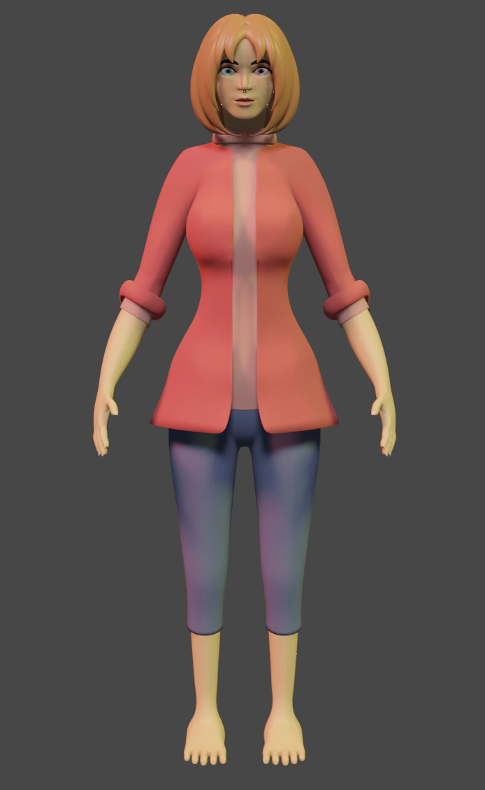 girl adult 3D Model .c4d .max .obj .3ds .fbx .stl .blend 