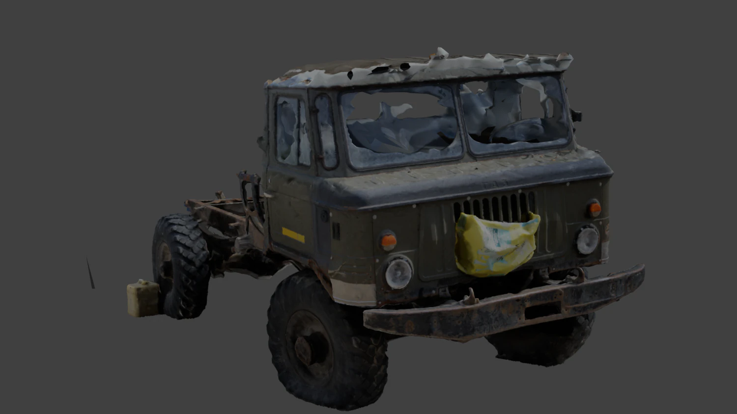russian car gaz66 raw scan 3D Model .c4d .max .obj .3ds .fbx .stl .blend 