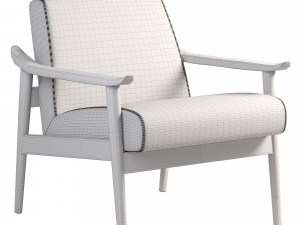 mid-century leather show wood chair 3D Model