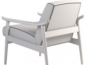 mid-century leather show wood chair 3D Model