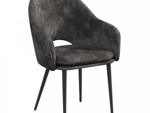 mid-century leather show wood chair 3D 模型