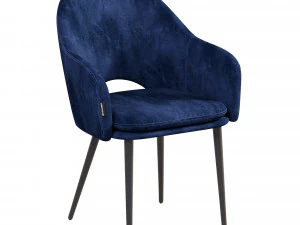 mid-century leather show wood chair 3D Model