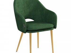 mid-century leather show wood chair 3D Model