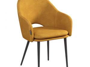 mid-century leather show wood chair 3D Model