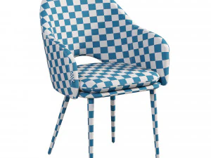mid-century leather show wood chair 3D Model