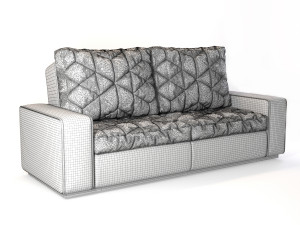 modern velvet sofa 3D Model
