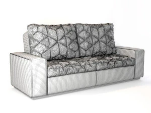 modern velvet sofa 3D Model