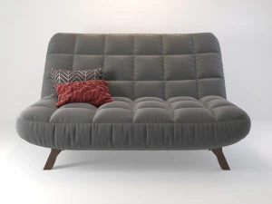 modern grey sofa 3D Model