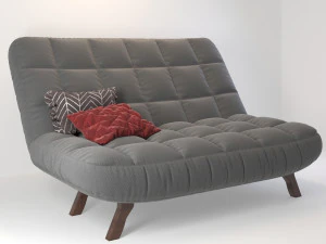 modern grey sofa 3D Model
