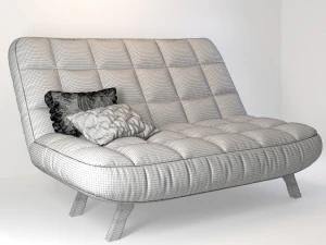 modern grey sofa 3D Model