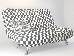 modern grey sofa 3D Model