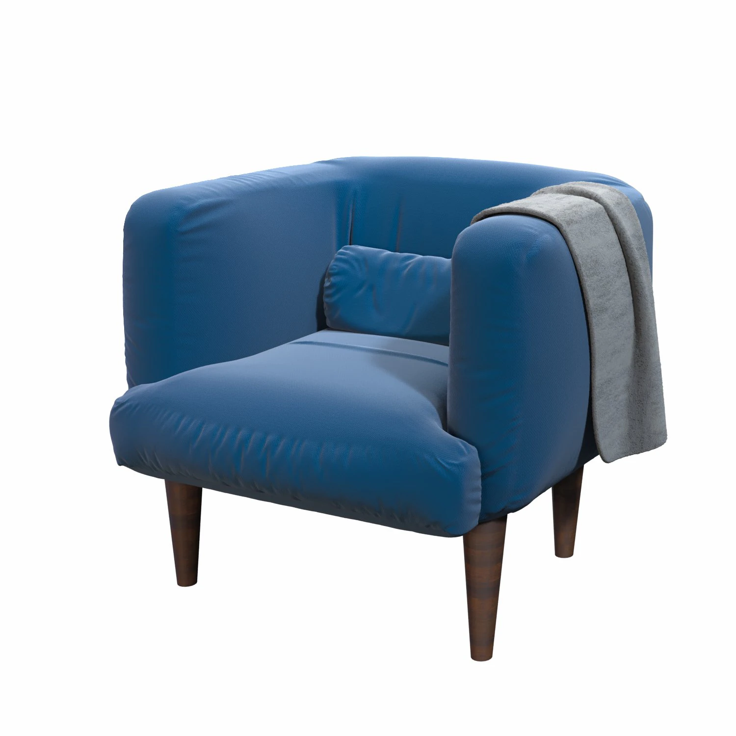 modern blue chair 3D Model .c4d .max .obj .3ds .fbx .stl .blend 