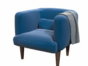 cadeira azul moderna Modelo 3D