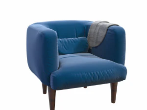 modern blue chair 3D Model