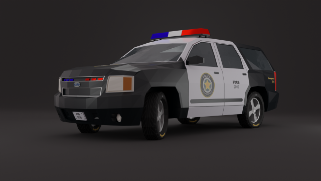 Police Car 4x4 LowPoly Rigged Modello 3D .c4d .max .obj .3ds .fbx .stl .blend 