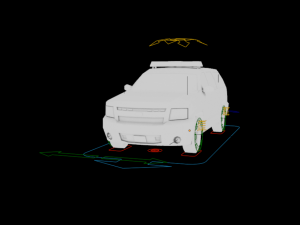 Police Car 4x4 LowPoly Rigged Modello 3D