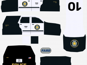 Police Car 4x4 LowPoly Rigged Modello 3D