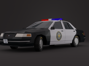 Police Car 1998 LowPoly Rigged 3D Model