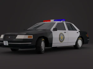 Carro de Pol&iacute;cia 1998 LowPoly Rigged Modelo 3D