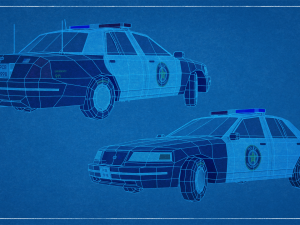 Police Car 1998 LowPoly Rigged 3D Модель