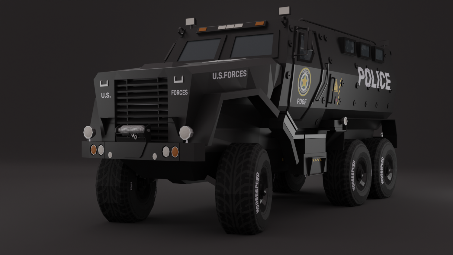 4x4 police - 7 Police Car Truck LowPoly Rigged Model 3D in Alat Berat 3DExport