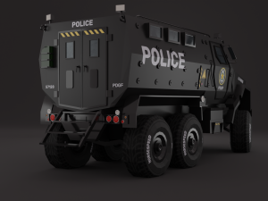 Police Car Truck LowPoly Rigged 3D मॉडल