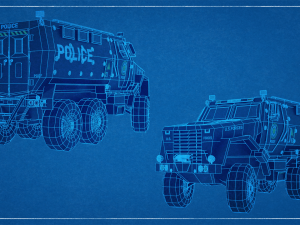 Police Car Truck LowPoly Rigged 3D मॉडल