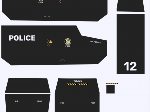 Police Car Truck LowPoly Rigged 3D मॉडल