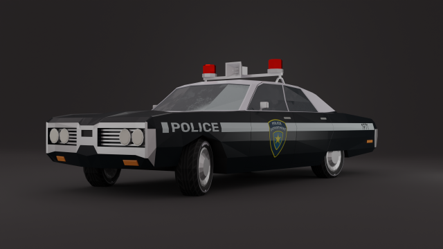 Old Police Car 1971 LowPoly Rigged 3D मॉडल .c4d .max .obj .3ds .fbx .stl .blend 