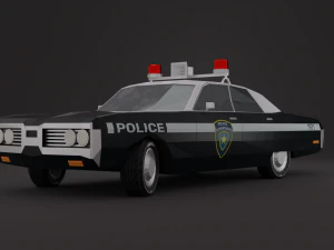 Old Police Car 1971 LowPoly Rigged 3D Model