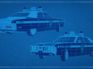 Old Police Car 1971 LowPoly Rigged 3D मॉडल