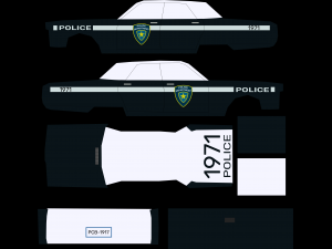 Old Police Car 1971 LowPoly Rigged 3D मॉडल