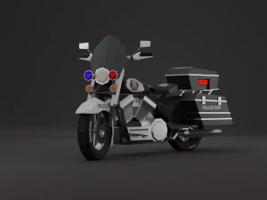 경찰 오토바이 LowPoly Rigged 3D 모델