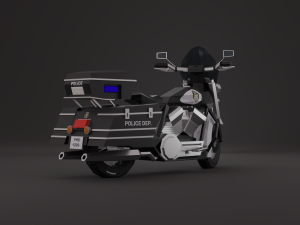 Police Motorbike LowPoly Rigged 3D Модель