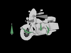 Police Motorbike LowPoly Rigged 3D Model