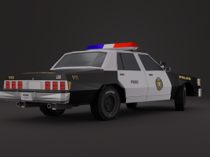 Old Police Car 1983 LowPoly Rigged 3D Model