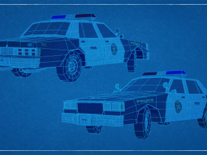 Old Police Car 1983 LowPoly Rigged 3D Model