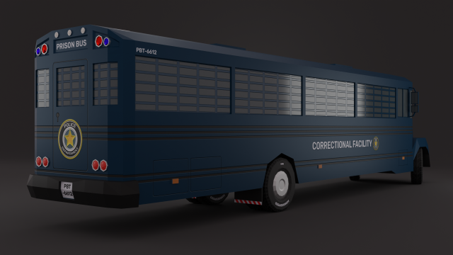 Police BUS LowPoly Rigged 3D Model in Bus 3DExport