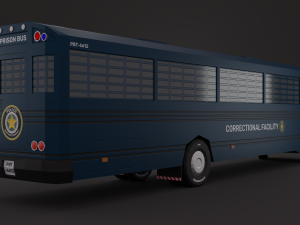 Police BUS LowPoly Rigged 3Dモデル