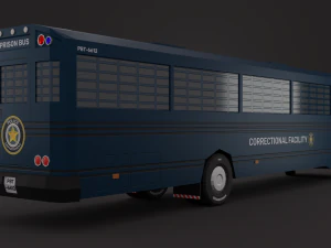Police BUS LowPoly Rigged 3D Model