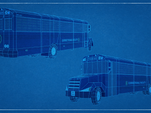 Police BUS LowPoly Rigged 3Dモデル