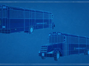 Police BUS LowPoly Rigged 3D Model