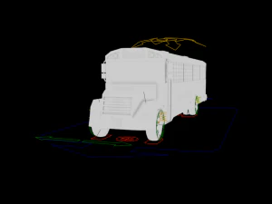 Police BUS LowPoly Rigged 3D Model