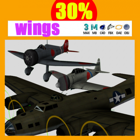 pack 15 3dmodel aircraft 3D 模型 .c4d .max .obj .3ds .fbx .stl .blend 