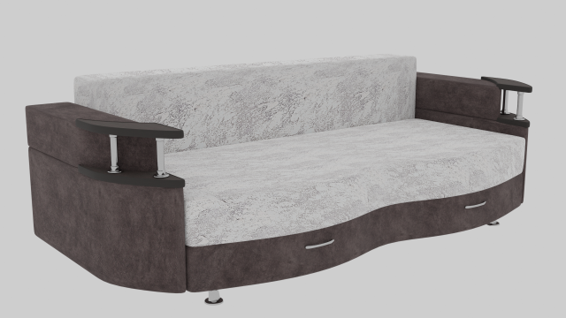 sofa with wooden armrests 3D Modell .c4d .max .obj .3ds .fbx .stl .blend