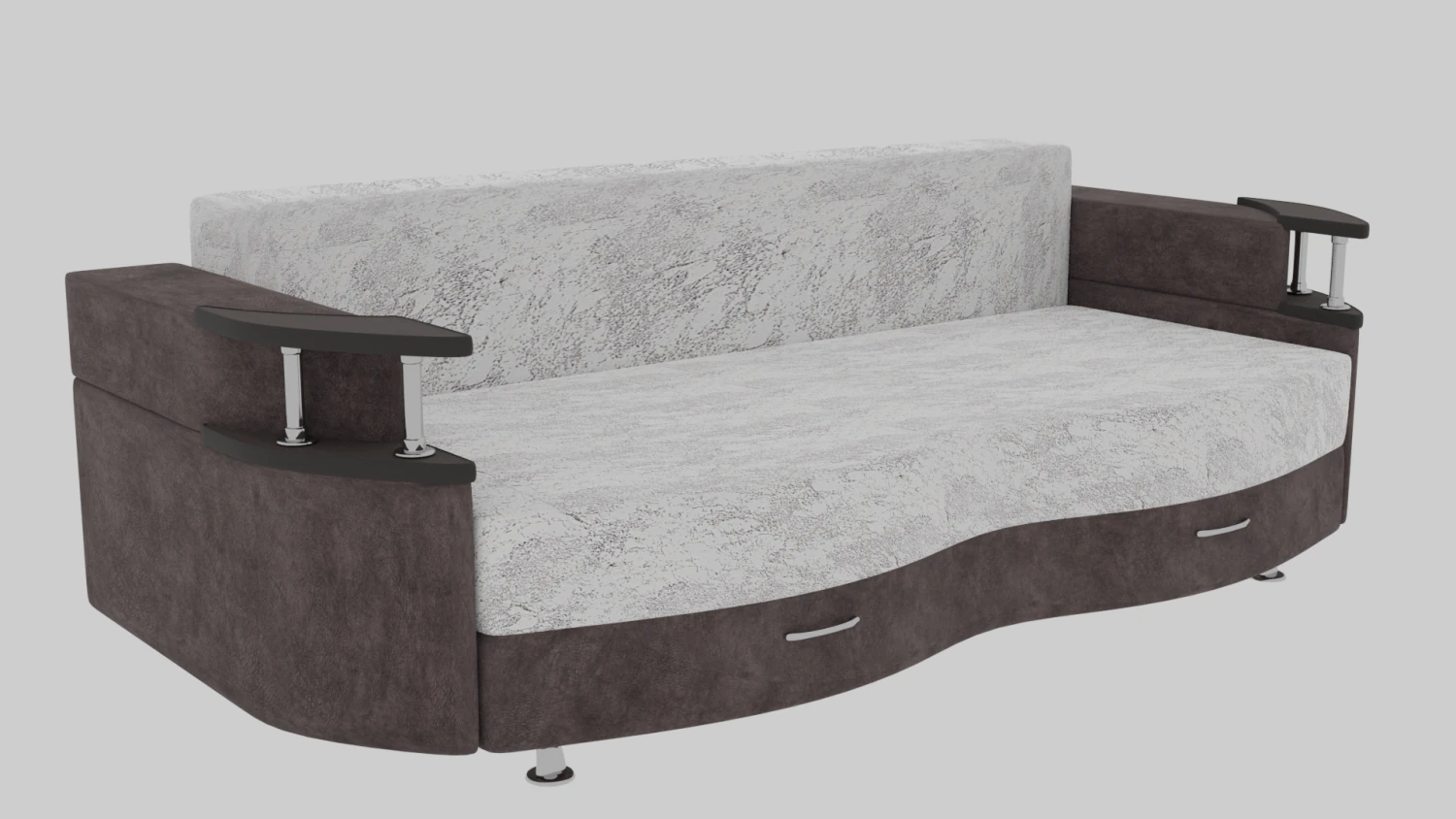 sofa with wooden armrests 3D Model .c4d .max .obj .3ds .fbx .stl .blend