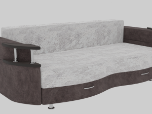 sofa with wooden armrests Modèle 3D